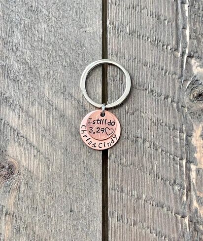 Penny Keychain I Still Do Anniversary Gift Lucky Copper Penny Heart Stamp in Saudi Arabia