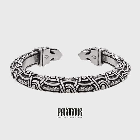 سوار فايكنغ - حلقة ذراع معدنية نورديك مع غربان أودين - تصميم إسكندنافي - مجوهرات نورس للرجال والنساء in Kuwait