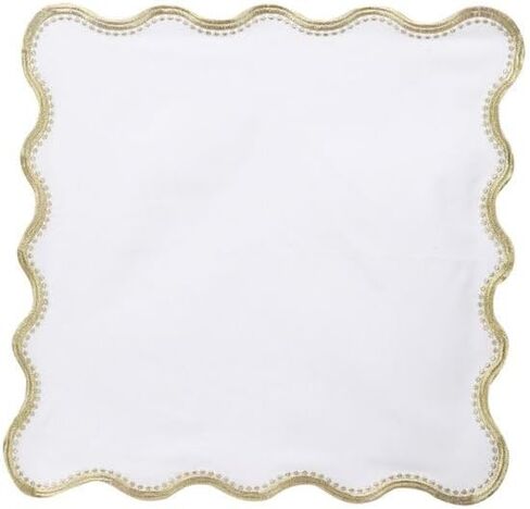 HOMEMPORIA Cotton Linen White/Gold size 18x18 napkins for dining table napkin for Home Decor Dinner Set. in Saudi Arabia