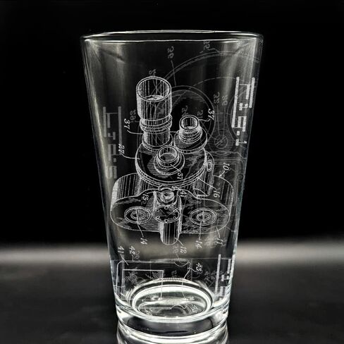 BICYCLE PATENT - 1890 Engraved Beer Pint Glass | Inspired by Historical Inventions Innovations & Machines | Great Collectible Gift Idea & Unique Decor! in Kuwait