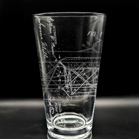 BICYCLE PATENT - 1890 Engraved Beer Pint Glass | Inspired by Historical Inventions Innovations & Machines | Great Collectible Gift Idea & Unique Decor! in Kuwait