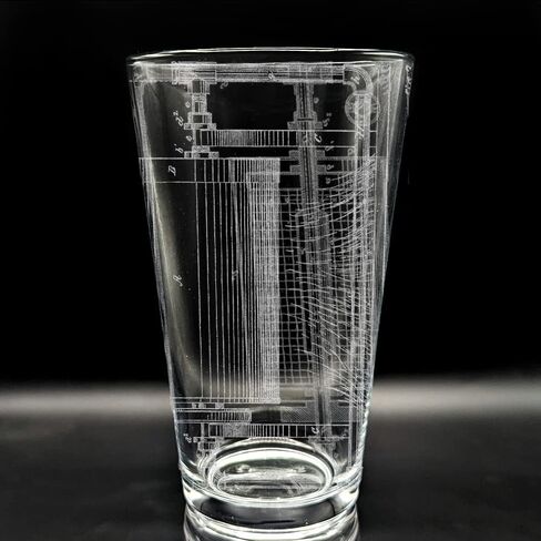 BICYCLE PATENT - 1890 Engraved Beer Pint Glass | Inspired by Historical Inventions Innovations & Machines | Great Collectible Gift Idea & Unique Decor! in Kuwait