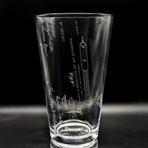 BICYCLE PATENT - 1890 Engraved Beer Pint Glass | Inspired by Historical Inventions Innovations & Machines | Great Collectible Gift Idea & Unique Decor! in Kuwait