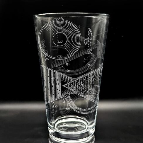 BICYCLE PATENT - 1890 Engraved Beer Pint Glass | Inspired by Historical Inventions Innovations & Machines | Great Collectible Gift Idea & Unique Decor! in Kuwait