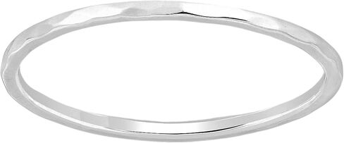 Hammered Stacking Ring | 1mm Skinny Textured Ring in Silver, Gold, or Rose Gold | Comfort Fit USA Sizes 4-12 (6, 925 Sterling Silver) in Saudi Arabia