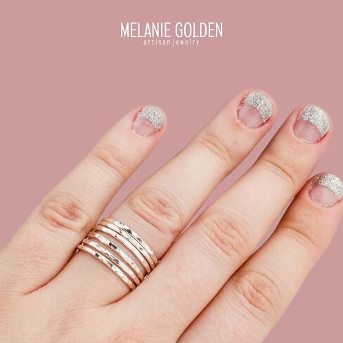 Hammered Stacking Ring | 1mm Skinny Textured Ring in Silver, Gold, or Rose Gold | Comfort Fit USA Sizes 4-12 (6, 925 Sterling Silver) in Saudi Arabia
