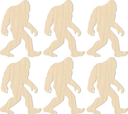 4 بوصات Sasquatch Bigfoot - 6 عبوات - شكل قطع خشبي 4 بوصات - حرفة الحفلات DIY - تزيين in Kuwait
