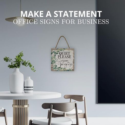Quiet Please Session in Progress Sign Hanging Wood Door Sign Great for Home Office Salon Law Firm Therapy Counseling Online Classes Massage Decorative Wood Sign Wall Art in Kuwait
