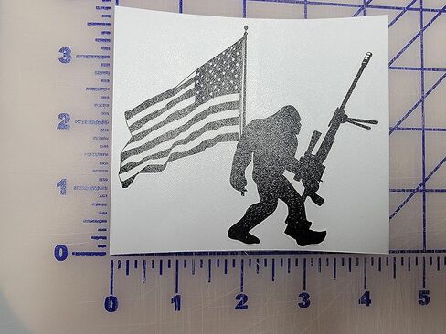 Big Foot Hunter Bigfoot American Flag and 50 Cal | Decal Vinyl Sticker | Cars Trucks Vans Walls Laptop | Hunting bucks and bigfoot enthusiasts Custom in Saudi Arabia