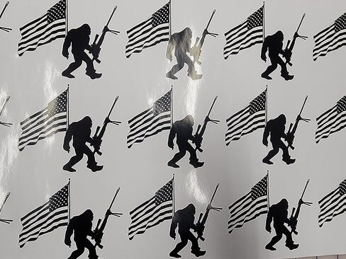 Big Foot Hunter Bigfoot American Flag and 50 Cal | Decal Vinyl Sticker | Cars Trucks Vans Walls Laptop | Hunting bucks and bigfoot enthusiasts Custom in Saudi Arabia