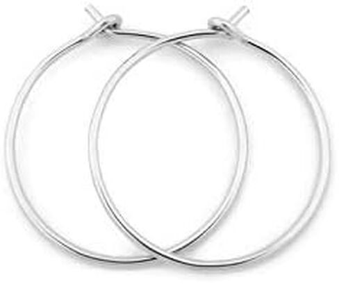 5/8 Inch Thin Small Sterling Silver Sleeper Hoop Earrings in Saudi Arabia