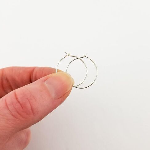 5/8 Inch Thin Small Sterling Silver Sleeper Hoop Earrings in Saudi Arabia