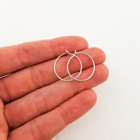 5/8 Inch Thin Small Sterling Silver Sleeper Hoop Earrings in Saudi Arabia