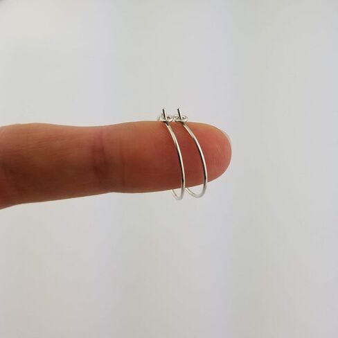 5/8 Inch Thin Small Sterling Silver Sleeper Hoop Earrings in Saudi Arabia
