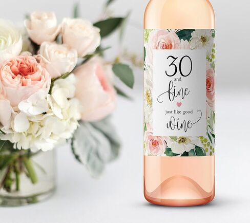 Set of 5 Wine Labels, 30th Birthday Gift, Chic Stickers, For Women, 30 and Fabulous, Wine Bottle Label, Gift Ideas, Party Gift, Alternative to birthday card A30BD-5P1 in Saudi Arabia