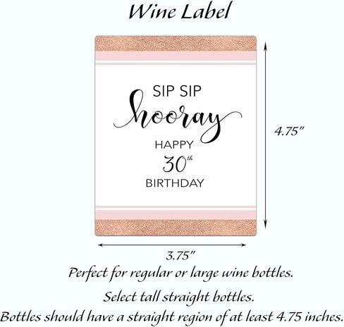 Set of 5 Wine Labels, 30th Birthday Gift, Chic Stickers, For Women, 30 and Fabulous, Wine Bottle Label, Gift Ideas, Party Gift, Alternative to birthday card A30BD-5P1 in Saudi Arabia
