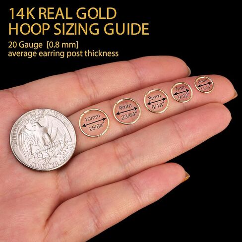 مجوهرات ثقب الجسم من الذهب الأصفر الخالص عيار 14 قيراط 20 جرام بحلقة الأنف (قطر 7 مم 9/32 بوصة) in Kuwait