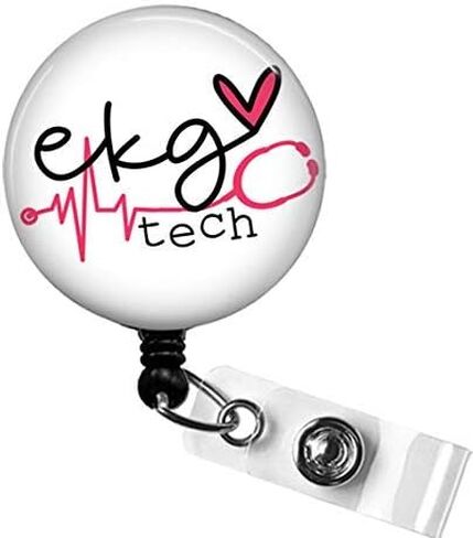 بكرة شارة EKG Tech، حامل شارة قلب EKG Tech لطيف، حامل شارة نبضات القلب التقنية لطب القلب، بكرة شارة قابلة للسحب على شكل قلب EKG Tech in Saudi Arabia