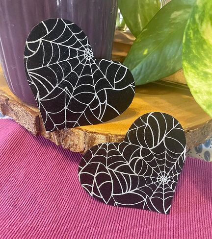 Black and Silver Spiderweb Heart Nipple Pasties in Saudi Arabia