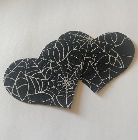 Black and Silver Spiderweb Heart Nipple Pasties in Saudi Arabia
