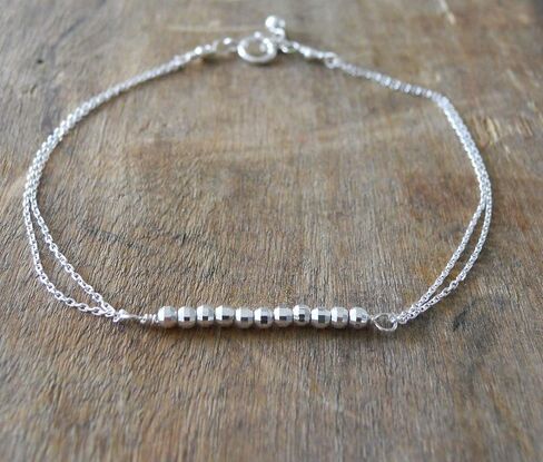 سوار من الفضة الاسترليني مطرز من أنيكا بيلا للنساء، الطول 6.5-7.5 بوصة، أساور فضية مصنوعة يدويًا 925، مقاومة للماء، هدية رائعة لها in Kuwait