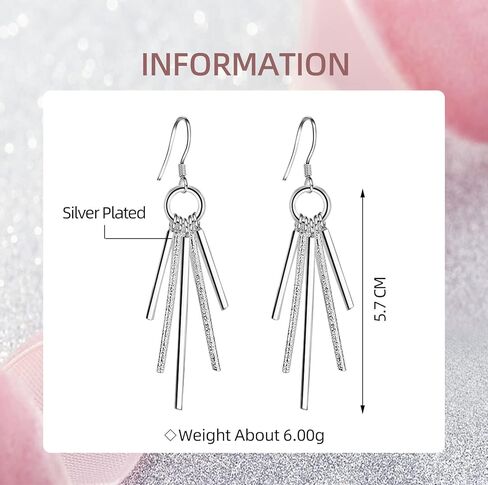 925 Sterling Silver Earrings Dangle Earrings Linear Drop Statement Earrings for Women Teen Girls (Leaf shape) in Kuwait