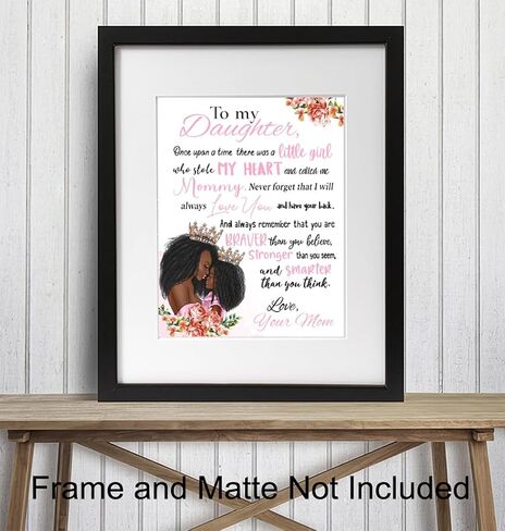 African American Girl Wall Art - Black Art - Girls Bedroom Decor - Daughter Gifts - Little Girls Room - Baby Nursery Toddler - Afro Girl - Inspirational Positive Quotes - Cute Uplifting Sayings Poster in Kuwait