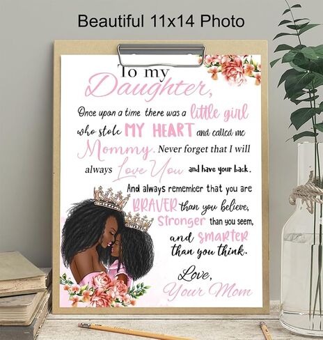 African American Girl Wall Art - Black Art - Girls Bedroom Decor - Daughter Gifts - Little Girls Room - Baby Nursery Toddler - Afro Girl - Inspirational Positive Quotes - Cute Uplifting Sayings Poster in Kuwait