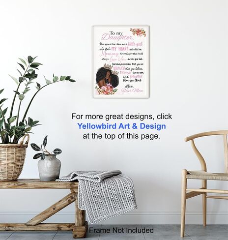 African American Girl Wall Art - Black Art - Girls Bedroom Decor - Daughter Gifts - Little Girls Room - Baby Nursery Toddler - Afro Girl - Inspirational Positive Quotes - Cute Uplifting Sayings Poster in Kuwait