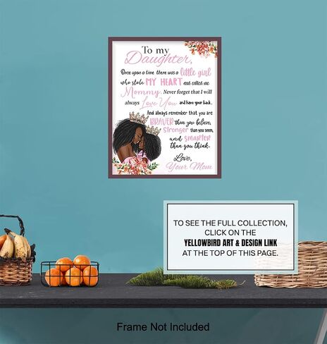 African American Girl Wall Art - Black Art - Girls Bedroom Decor - Daughter Gifts - Little Girls Room - Baby Nursery Toddler - Afro Girl - Inspirational Positive Quotes - Cute Uplifting Sayings Poster in Kuwait