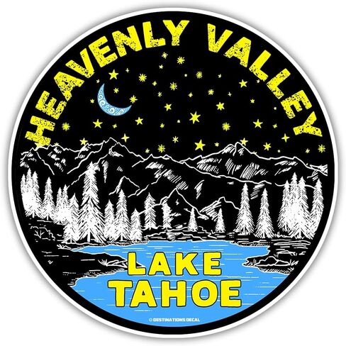 Lake Tahoe Sticker Decal Heavenly Valley 3" Indoor Or Outdoor Vinyl Skiing Made In America California Nevada CA NV in Saudi Arabia