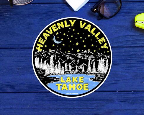 Lake Tahoe Sticker Decal Heavenly Valley 3" Indoor Or Outdoor Vinyl Skiing Made In America California Nevada CA NV in Saudi Arabia