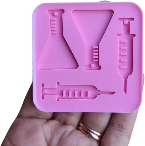 Chemistry Beacker Silicone Mold - Syringes Mold - Medical Symbol Mold - Nurse Silicone Mold - Molds for Earrings - Mold for Resin -Keychain in Saudi Arabia