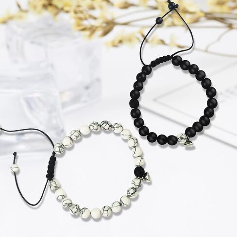 Magnetic Bracelets for Couples Distance Bracelet Heart Natural Stone Matching Bracelets For Couples Friendship Best Friend Boyfriend And Girlfriend in Kuwait
