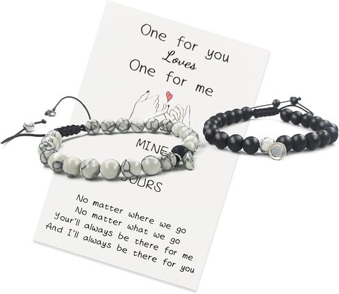 Magnetic Bracelets for Couples Distance Bracelet Heart Natural Stone Matching Bracelets For Couples Friendship Best Friend Boyfriend And Girlfriend in Kuwait