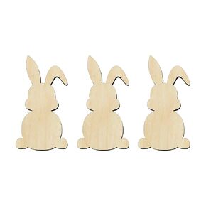 3 Pack of 6 inch Bunnies, Easter Bunny cutouts, Unfinished Bunny wood cutout, DIY Craft wooden cutout in Saudi Arabia