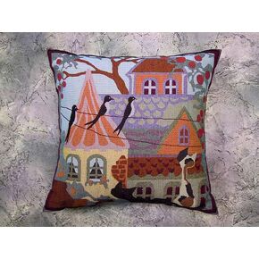 Tapestry Pillowcase. CAT LIFE - SUMMER. 17.5 x 17.5 In (45х45 cm) in Saudi Arabia