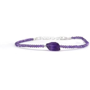 Gempires Blue Sapphire Bracelet for women, Faceted beads 2.4-2.5 mm with raw sapphire stone, September Birthstone, Gemstone Bracelet with 8 inch Adjustable Chain in Saudi Arabia