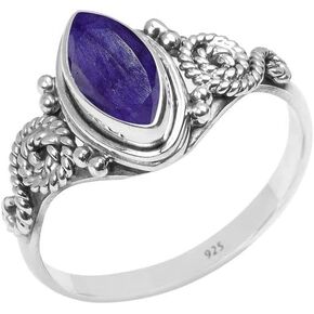 Amethyst Stone Ring, 925 Sterling Silver Ring Statement Ring For Women - Girls, 5X10mm Natural Marquise Shape Gemstone Ring, Christmas Gifts, Gemstone Ring Size US 5 Handmade Ring in Saudi Arabia