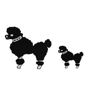 5.4" Large Black Poodle Embroidered Iron On Patches for poodle skirt DIY 50s costumes for women in Kuwait