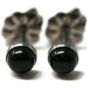 أقراط Salish Sea Inspirations Black Onyx Titanium المضادة للحساسية (صغيرة 4 مم) in Saudi Arabia