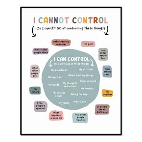 What I Can and Cannot Control Print, Therapy Office Decor, School Counselor Wall Decor, Psychology Gift, Calming Down Corner, Mental Health Poster, Therapist Gift, Classroom Decor (8X10 INCH) in Saudi Arabia