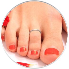 Dainty Black Toe Ring - Edgy 925 Silver Flat Black Toe Rings 14mm - Handmade Toe Ring Hoops For Women
