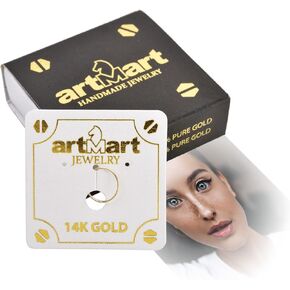 رقيقة جدا 14K ريال الصلبة الذهب الأصفر 0.5 مللي متر 24 مقياس ثقب الأنف الدائري هوب مجوهرات للجسم قطر 10 مللي متر in Kuwait