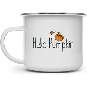 كوب Hello Pumpkin Fall Season Coffee Campfire، كوب مريح للتخييم في الهواء الطلق لمحبي الخريف (12oz) in Kuwait