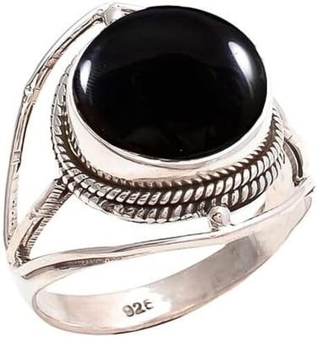 خاتم حجر الكوارتز الوردي، خاتم فضة استرليني 925 مصنوع يدويًا، خاتم أحجار كريمة فضية، مجوهرات بوهيمية، خاتم فضة استرليني للنساء مقاس خاتم US 9، هدية الذكرى السنوية، هدية لها in Kuwait