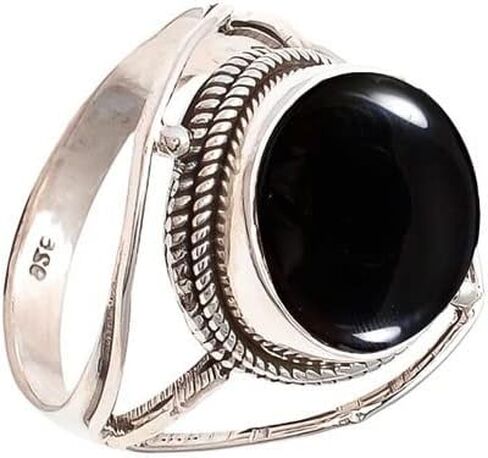 خاتم حجر الكوارتز الوردي، خاتم فضة استرليني 925 مصنوع يدويًا، خاتم أحجار كريمة فضية، مجوهرات بوهيمية، خاتم فضة استرليني للنساء مقاس خاتم US 9، هدية الذكرى السنوية، هدية لها in Kuwait