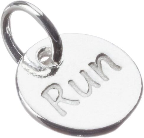Running Necklace 18 inch, Running Jewelry, One TINY Run sterling silver running disc and a pewter running shoe on a 18 inch stainless steel chain. in Saudi Arabia