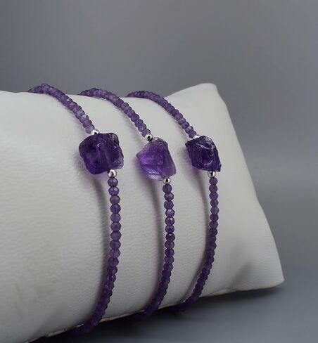 Gempires Blue Sapphire Bracelet for women, Faceted beads 2.4-2.5 mm with raw sapphire stone, September Birthstone, Gemstone Bracelet with 8 inch Adjustable Chain in Saudi Arabia