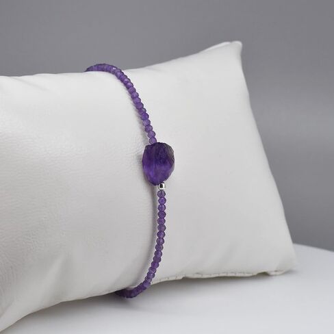 Gempires Blue Sapphire Bracelet for women, Faceted beads 2.4-2.5 mm with raw sapphire stone, September Birthstone, Gemstone Bracelet with 8 inch Adjustable Chain in Saudi Arabia